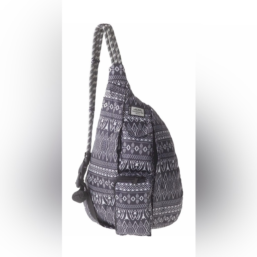 Kavu Black and White Geometric rope sling lightweight backpack - like new